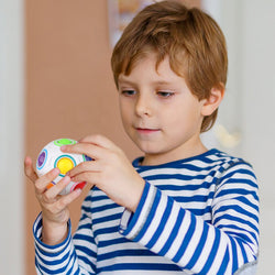 D-FantiX Rainbow Puzzle Ball 4 Pack, Magic Rainbow Ball Puzzle Cube Fidget Ball Toys White