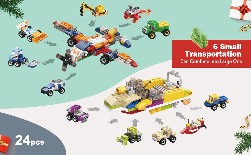 D-FantiX Advent Calendar with Construction Vehicles Building Blocks