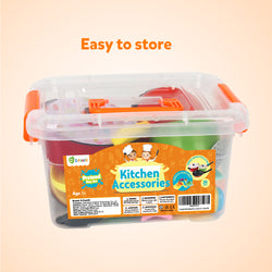 D-FantiX Kids Play Kitchen Accessories Set, 24 Pcs Toddlers Tin Pots and Pans Playset Pretend Cooking Toys, Cookware Utensils Cutting Vegetables for Boys Girls Age 3 4 5 6 7 Years Old Children