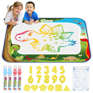 D-FantiX Water Doodle Mat Dinosaur Doodles Pad with 4 Magic Pen Educational Toy