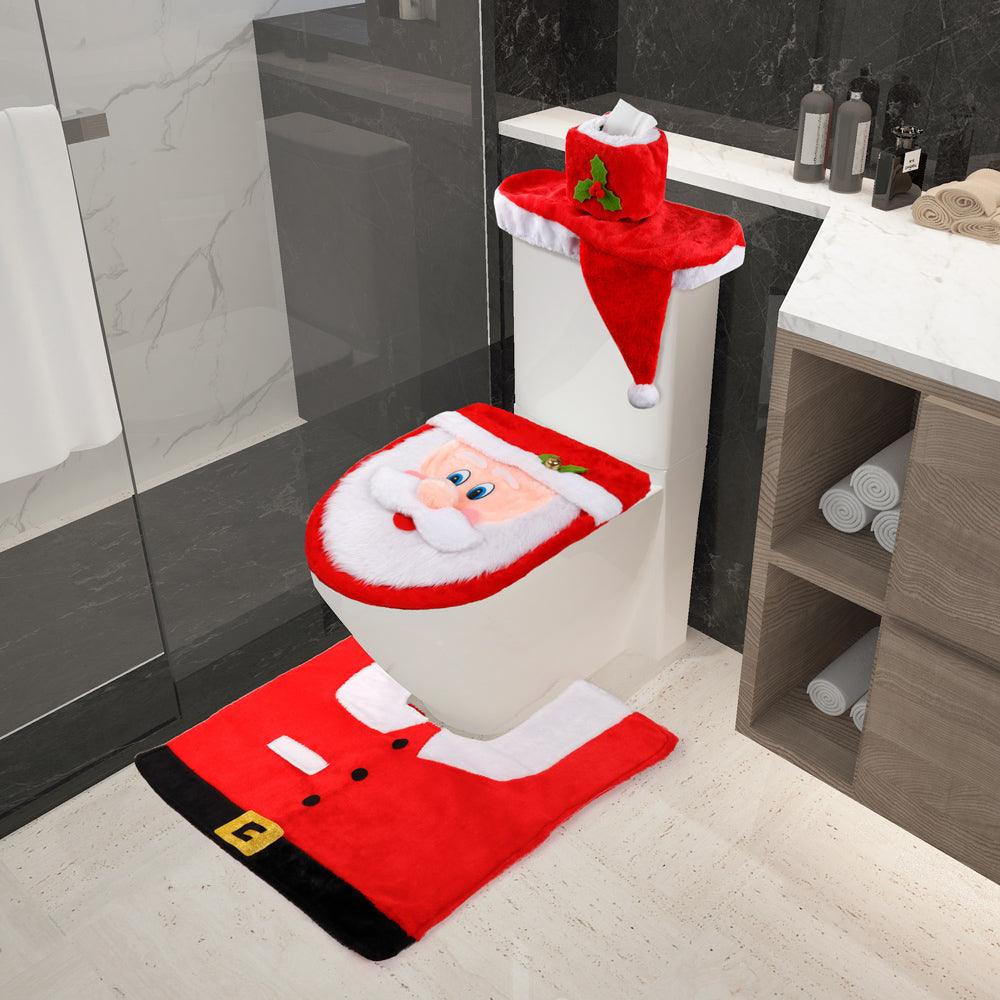 D-FantiX 3D Nose Santa Toilet Seat Cover Christmas Decorations