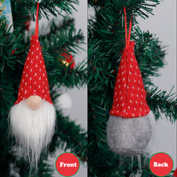 D-FantiX Gnome Christmas Ornaments Set of 4, Swedish Tomte Gnomes Plush