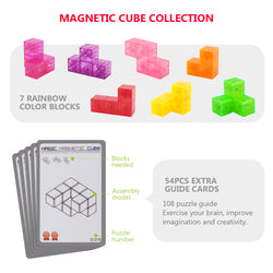 D-FantiX Magnetic Building Blocks, Magnet Toys 3D Brain Teaser Tetris Puzzle Square Magnet