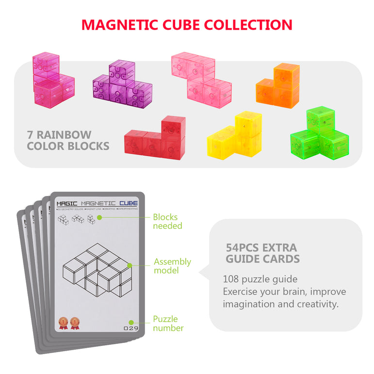  3D Magnetic Building Blocks Magic Magnetic Cubes, Set