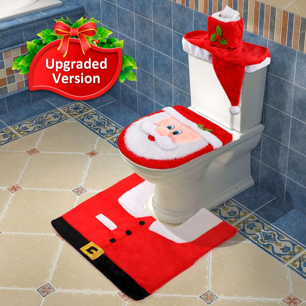 3D Nose Santa Toilet Seat Cover Christmas Decorations