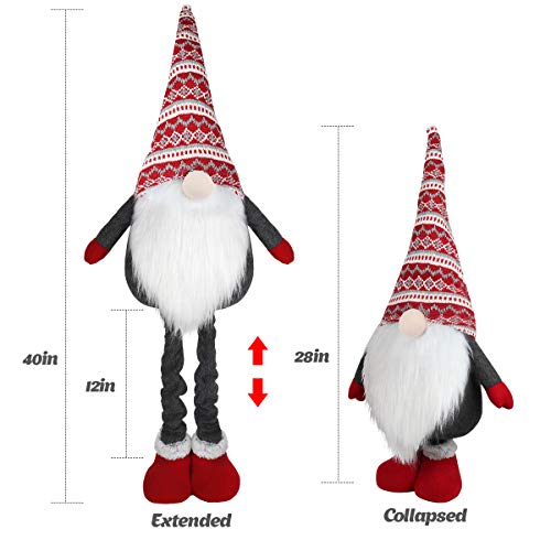 D-FantiX Standing Large Christmas Gnomes with Retractable Spring Legs