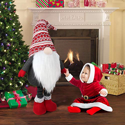 D-FantiX Standing Large Christmas Gnomes with Retractable Spring Legs