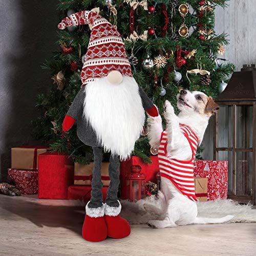 Standing Large Christmas Gnomes with Retractable Spring Legs