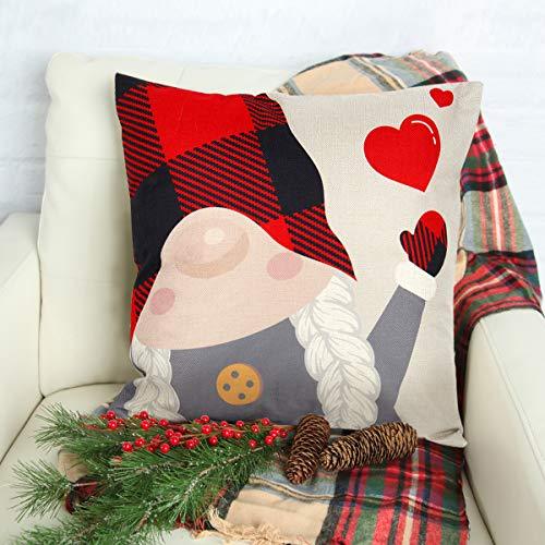 D-FantiX Christmas Gnome Throw Pillow Covers Set of 4