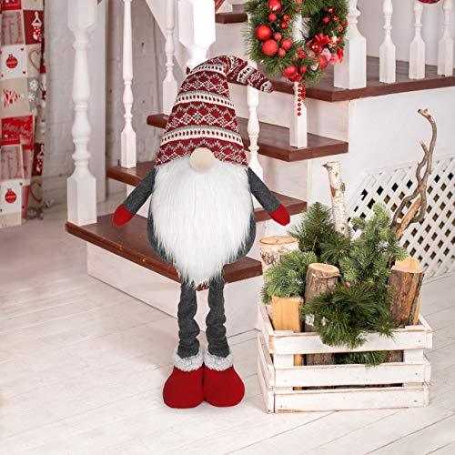 D-FantiX Standing Large Christmas Gnomes with Retractable Spring Legs