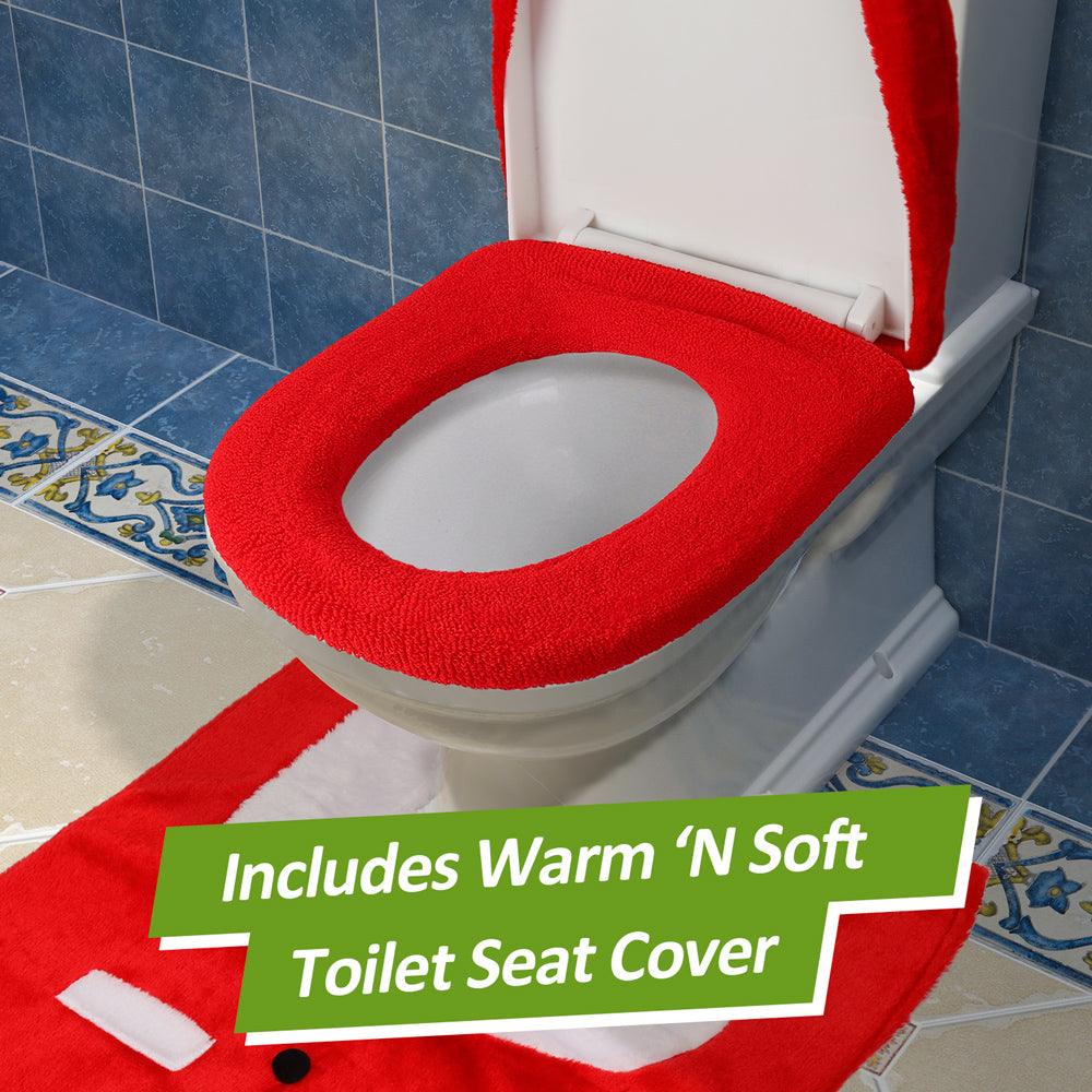 3D Nose Santa Toilet Seat Cover Christmas Decorations