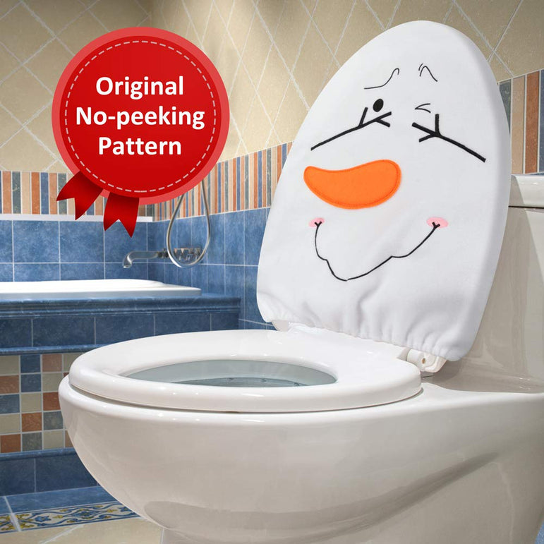 D-FantiX 4-Piece Snowman Santa Bathroom Toilet Seat