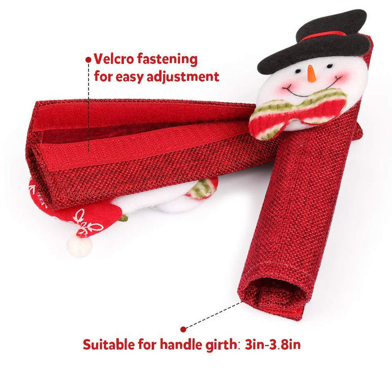 D-FantiX Santa Snowman Refrigerator Door Handle Covers Set of 8