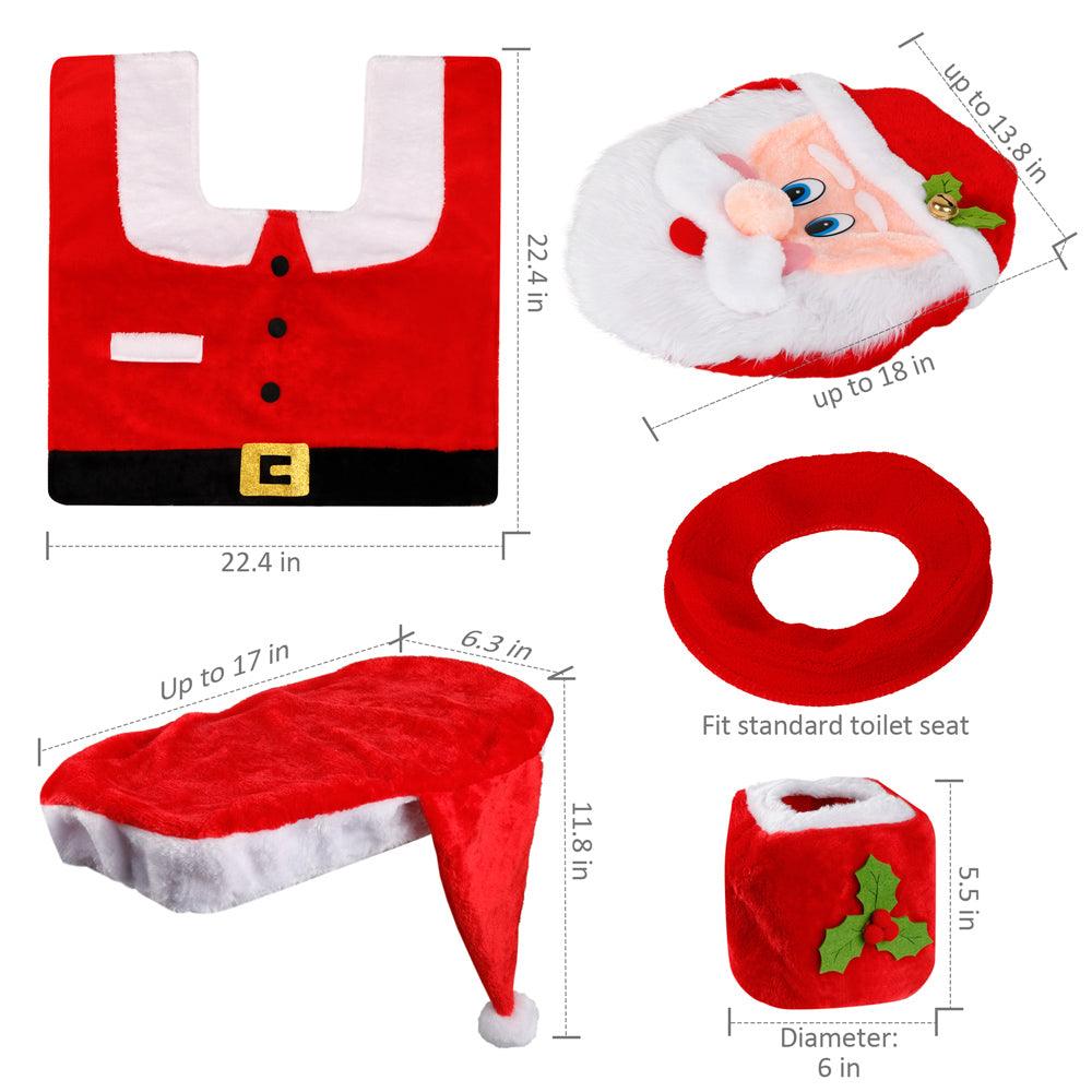 D-FantiX 3D Nose Santa Toilet Seat Cover Christmas Decorations