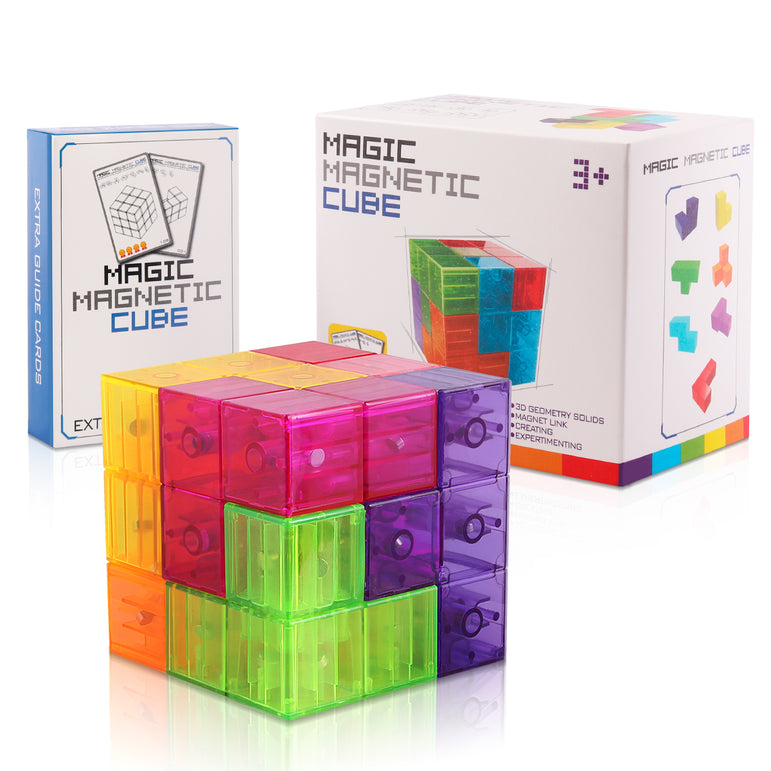 D-FantiX Magnetic Building Blocks, Magnet Toys 3D Brain Teaser Tetris Puzzle Square Magnet