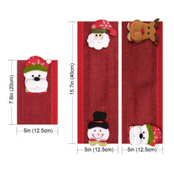 D-FantiX Santa Snowman Refrigerator Door Handle Covers Set of 8
