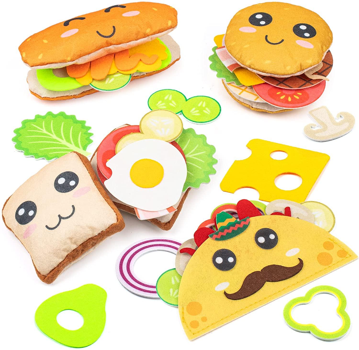 D-FantiX 34Pcs Play Food Sets for Kids Kitchen