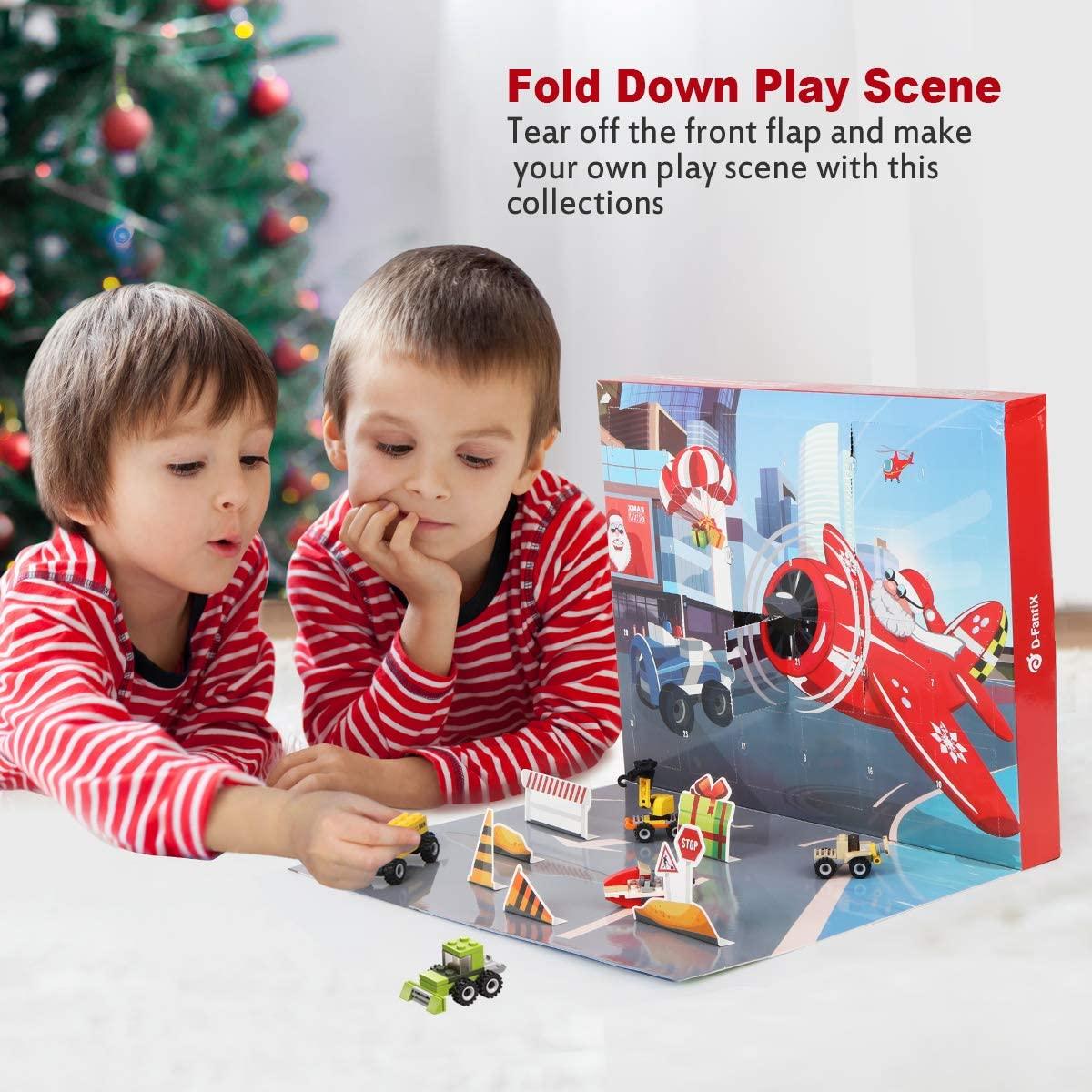 D-FantiX Advent Calendar with Construction Vehicles Building Blocks