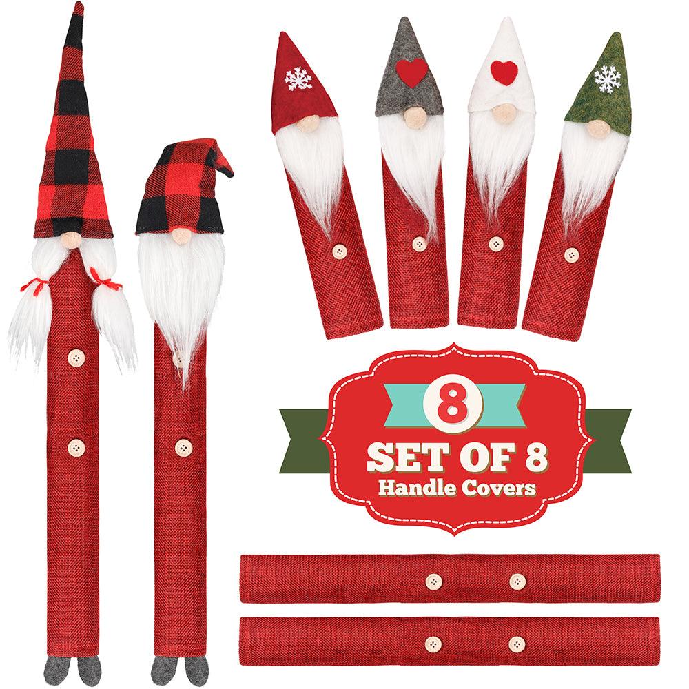 D-FantiX Gnome Christmas Refrigerator Handle Covers Set of 8