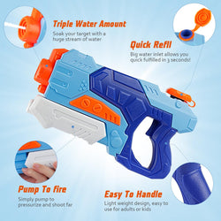 D-FantiX 550CC Water Guns 2 Pack, Super Water Blaster Soaker Squirt Guns Long Ranging Shooting