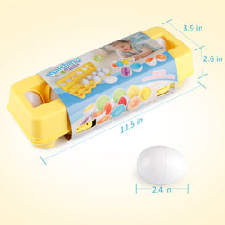 D-FantiX Color Matching Egg Set of 12, Vegetables Fruits Matching Easter Eggs For Kids Toddlers