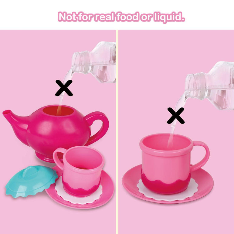 D-FantiX Kids Tea Set for Little Girls, 52Pcs Pretend Play Princess Tea Party Set for Toddlers Toy Tea Playset Play Food Accessories