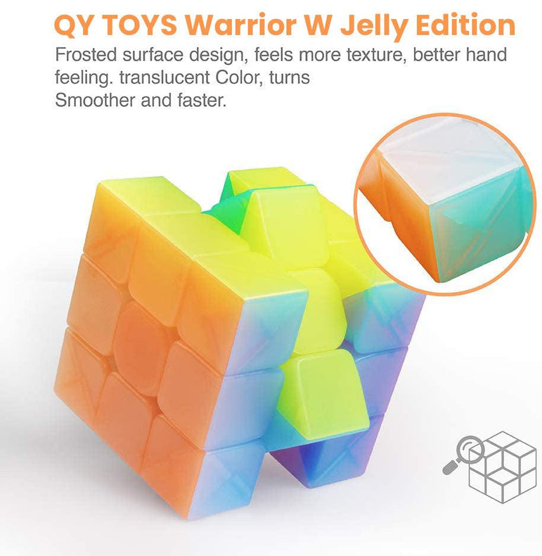 D-FantiX QY TOYS Warrior W 3x3 Speed Cube 3x3x3 Stickerless Jelly Cube Puzzle