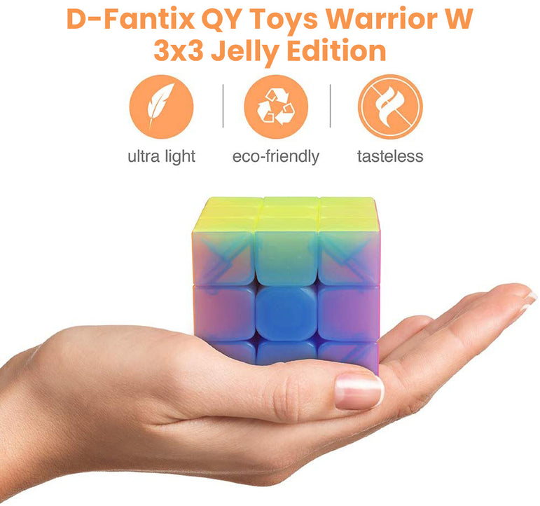 D-FantiX QY TOYS Warrior W 3x3 Speed Cube 3x3x3 Stickerless Jelly Cube Puzzle