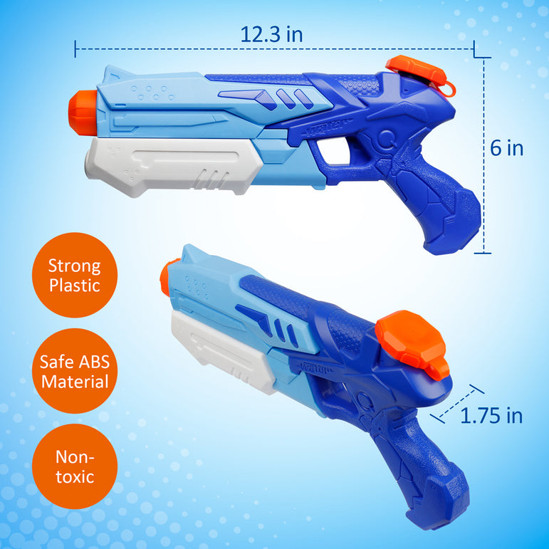 D-FantiX 300CC Water Guns for Kids Adults, 2 Pack Super Squirt Guns Water Soaker Blaster Long Shooting Range High Capacity Summer Swimming Pool Beach Party Favors Water Fighting Play Ideal Gift Toys
