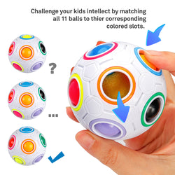 D-FantiX 14 Pcs Rainbow Brain Teaser Puzzles Toy Set