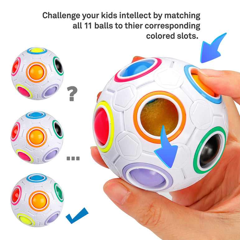 D-FantiX 14 Pcs Rainbow Brain Teaser Puzzles Toy Set