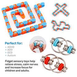 D-FantiX 14 Pcs Rainbow Brain Teaser Puzzles Toy Set