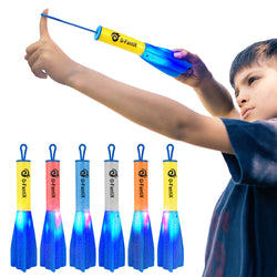 D-FantiX LED Foam Finger Rockets, Slingshot Flying Toy for Kids Outdoor Camping Party Favor