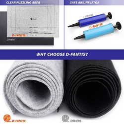 D-FantiX Jigsaw Puzzle Mat Roll Up Puzzle Mats for Jigsaw Puzzles Keeper Saver Store Jigroll Up to 500 1000 1500 Pieces, Inflatable Tube, 3 Elastic Fasteners, Premium Pump and Storage Bag 41" x 30"