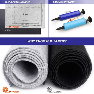 D-FantiX Jigsaw Puzzle Mat Roll Up Puzzle Mats for Jigsaw Puzzles Keeper Saver Store Jigroll Up to 500 1000 1500 Pieces, Inflatable Tube, 3 Elastic Fasteners, Premium Pump and Storage Bag 41" x 30"